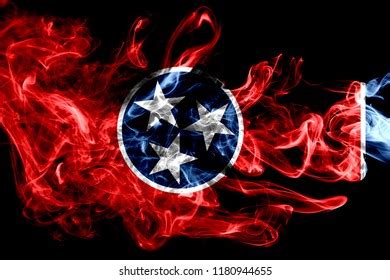 Tennessee State Smoke Flag United States Stock Photo