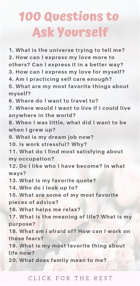 100 Questions To Ask Yourself For Self Growth