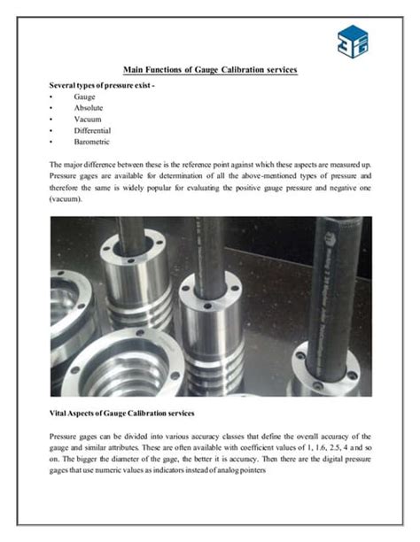 Main Functions of Gauge Calibration services | PDF