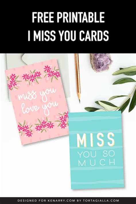 Printable I Miss You Cards - Ideas for the Home