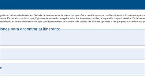 M Nica Diz Orienta Herramienta Interactiva Decide Tu Itinerario