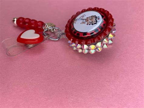 Bling Rhinestone Nurse Betty Boop Inspired Red Badge Reel Etsy