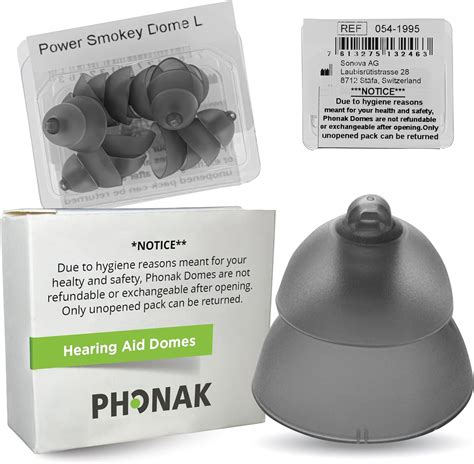 Phonak Power Smokey Dome Large 0 51 Inch 13mm 10 Domes Genuine Oem Switzerland