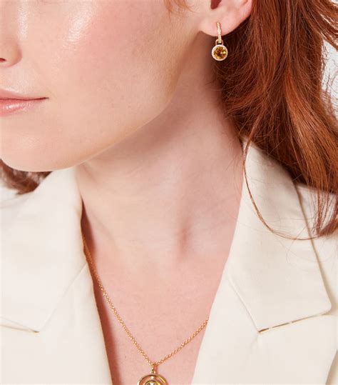 Kiki Mcdonough Mini Yellow Gold Diamond And Citrine Grace Detachable