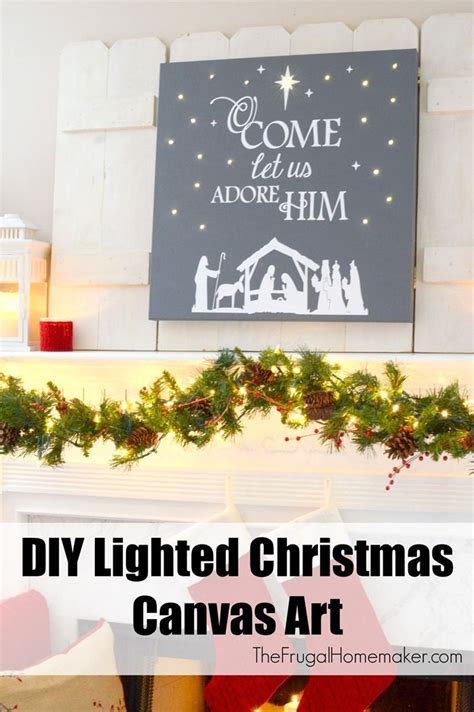 DIY Lighted Christmas Canvas Art | Diy christmas canvas, Christmas ...