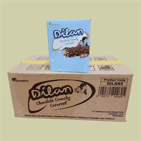 Jual Dilan Crunchy Choco Caramel Wafer Roll Stick Coklat Pcs Box