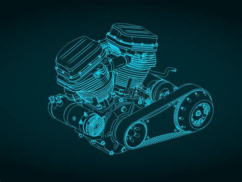 Motorcycle Engine Drawing