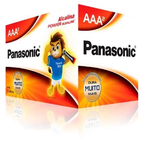 Pilha Palito AAA Alcalina Panasonic Caixa 12 Cartelas De 2 Pilhas 24