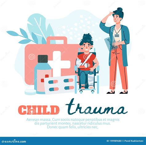 Concept Of Treating Childhood Trauma Or Injury A Vector Illustration