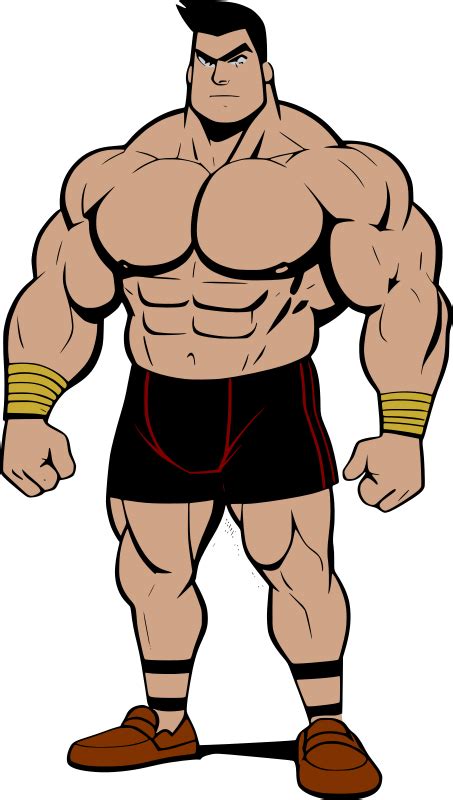 Muscle Man Cartoon - Colour Remix - Openclipart