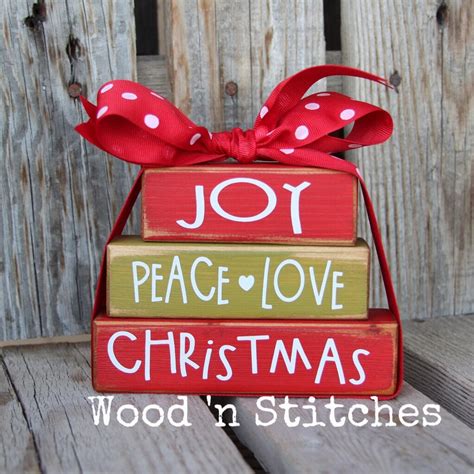 Christmas Decor Blocks Wood Block Set Seasonal Home Decor Gift