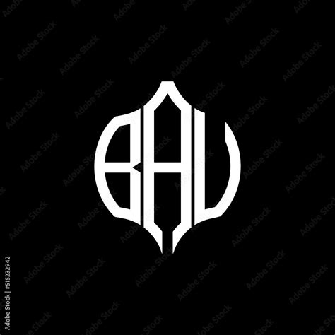 Bau Letter Logo Bau Best Black Background Vector Image Bau Monogram