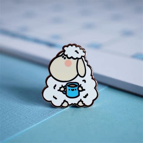 Sheep Enamel Pin Kawaii Sheep Pin Rose Gold Sheep Hard Enamel Pin Lapel