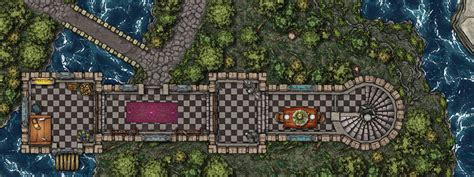 VTT Battle Maps Fantasy Town Forest Citadel 4 Images 40x30