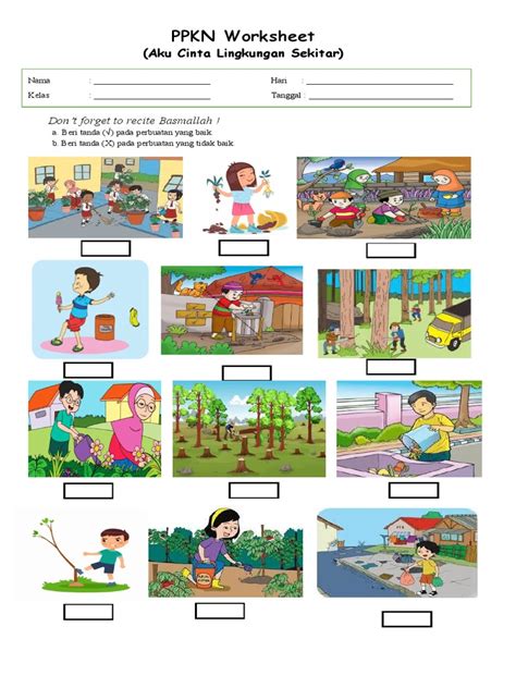 Ppkn Worksheet Aku Cinta Lingkungan Sekitar Pdf