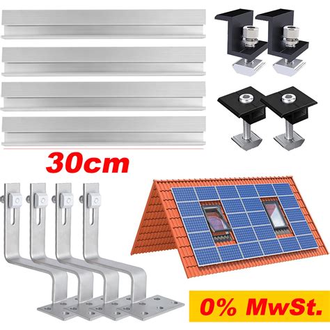 PV Montageset Ziegeldach Befestigung Solarmodul Halterung 30cm