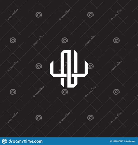 Initial Letter Overlapping Interlock Logo Monogram Line Art Style Stock