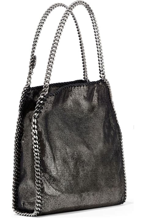 Stella Mccartney Falabella Metallic Faux Brushed Leather Tote The Outnet