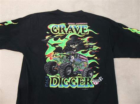 Vintage T Shirt Grave Digger Long Sleeve 1990s One Of A Kind Ultra Rare