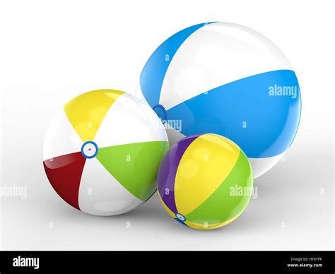 3d Rendering Colorful Beach Balls Stock Photo Alamy