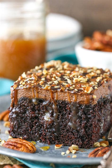 Chocolate Turtle Poke Cake Life Love And Sugar