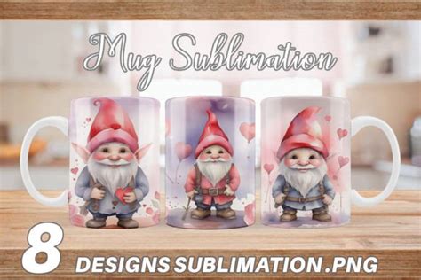 Mug Wrap Valentine Watercolor Gnome Graphic By Artnoy · Creative Fabrica