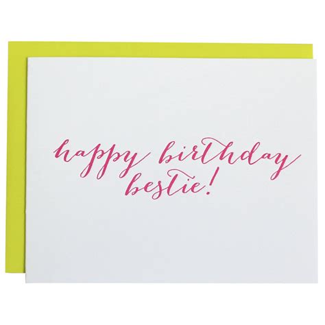 Chez Gagné Hilarious Letterpress Greeting Cards Happy Birthday Bestie