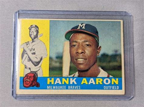 1960 Topps 300 Hank Aaron Milwaukee Braves South Auction