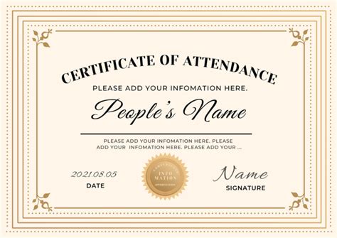 Certificate Of Participation Traditional Style Golden Template Psd Png Images Free Download