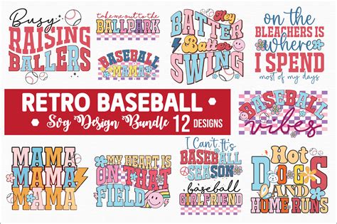 Retro Baseball SVG Design Bundle Graphic By Designmaster Creative Fabrica