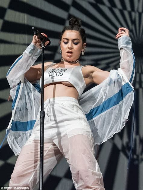 Charli Xcx Flashes Under Boob In White Crop In Orlando Daily Mail Online