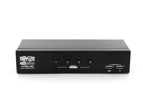 Tripp Lite 4 Port Desktop KVM Switch USB VGA HD15 B006 VU4 R