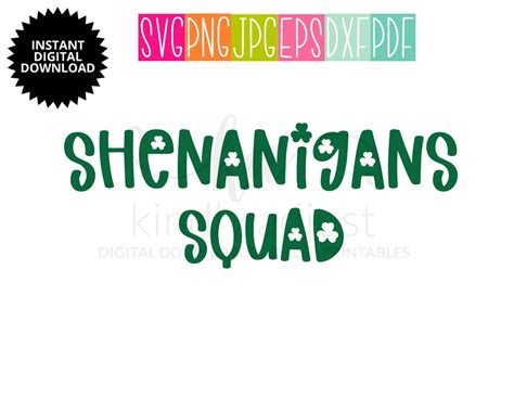 Shenanigans Squad Svg Shenanigans St Patricks Day Svg Etsy