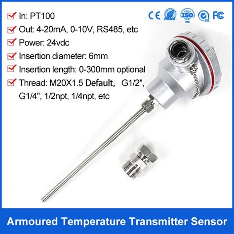 4 20Ma Smart Pt100 Temperature Transmitter With Rtd Sensor K Type