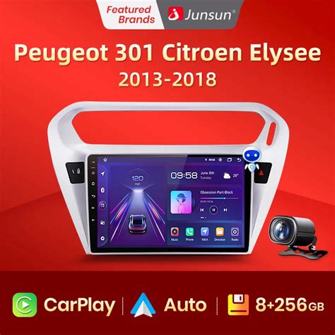 Junsun V1 Pro 8g 128g For Peugeot 301 Citroen Elysee 2013 2018 Car