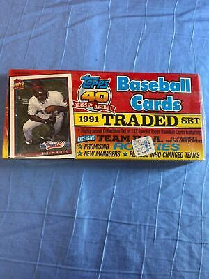 Topps 40 Years Of Baseball 1991 Traded Set Baseball Card Rookies Team U