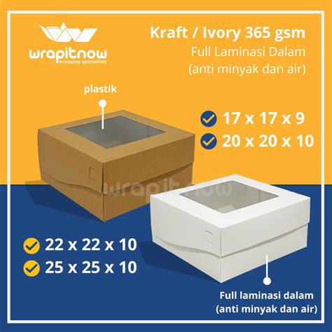 Jual Dus Kraft X X Laminasi Jendela Dessert Box Dus Pudding Pie