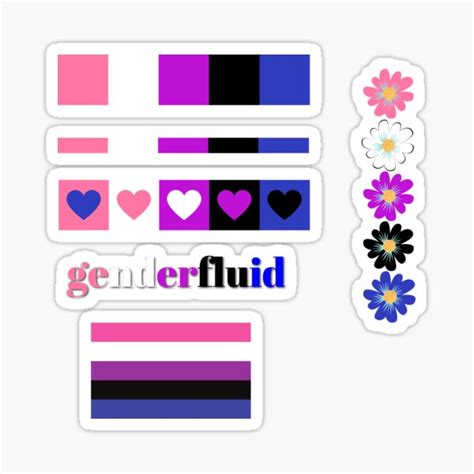 Genderfluid Pride Sticker Pack Sticker For Sale By Beccamax Redbubble