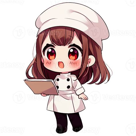 Cute Chibi Girl Chef Ai Generative 33494337 Png