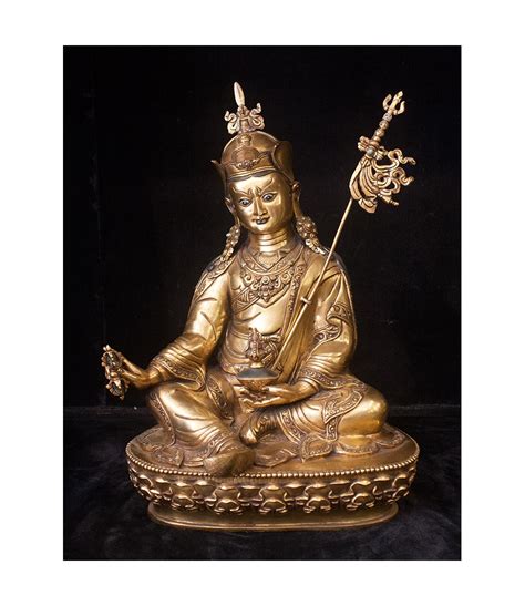 Guru Padmasambhava Full Gold Gilded Copper Statue