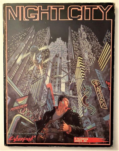 Night City Cyberpunk 2020 W Map R Talsorian Games 2nd Edition Rare