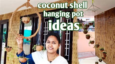 How To Make Coconut Shell Hanging Pots DIY Coconut Shell Hanging