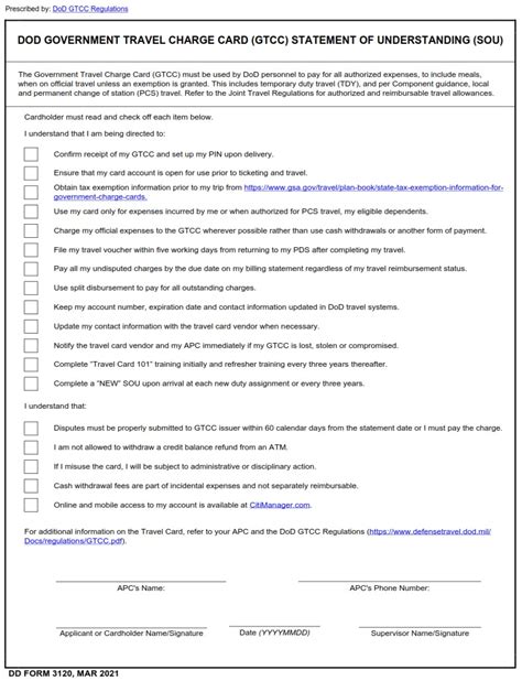 Dd Form Dod Government Travel Charge Card Gtcc Statement Of