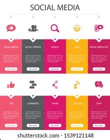 Social Media Infographic Option Ui Stock Vector Royalty Free