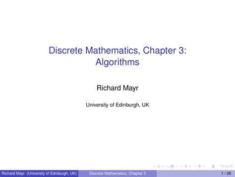 PPT Discrete Mathematics Chapter 3 Algorithms Richard Mayr