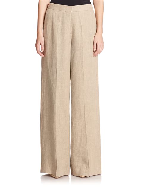 Theory Grinetta Linen Palazzo Pants In Natural Lyst