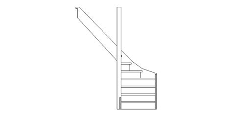 Bloques AutoCAD Gratis de escalera con peldaños compensados vista en