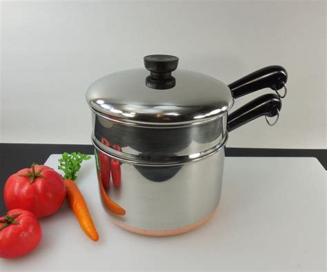 Sold Revere Ware Qt Quart Saucepan Pot With Lid Steamer