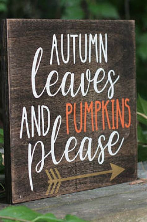 Autumn Leaves And Pumpkins Please Wood Sign Rustic Fall Decoration Farmhouse Decor