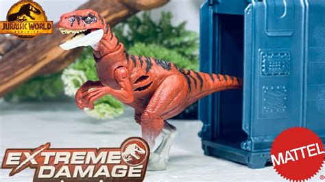 Mattel Extreme Damage Atrociraptor “tiger” Review Jurassic World Dominion Youtube